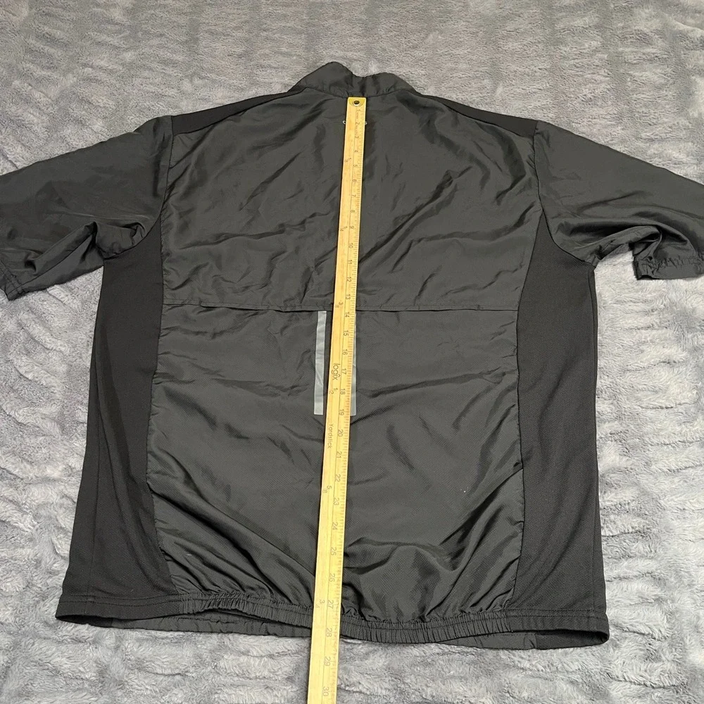 Adidas Golf Mens Black 1/4 Zip Short Sleeve Windbreaker Jacket AE5938 Large